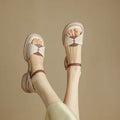 Women's chunky heel platform open toe sandals in khaki renewable leather