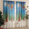 American-style printed rectangular Christmas shading curtain with festive designs on polyester fabric