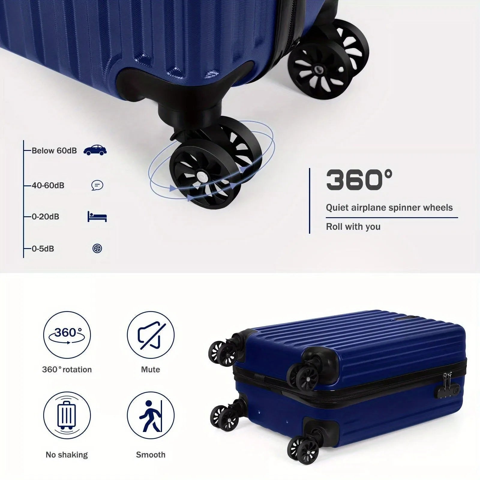 Aluminium alloy two-piece luggage set showing 14-inch carry-on and 20-inch checked suitcase