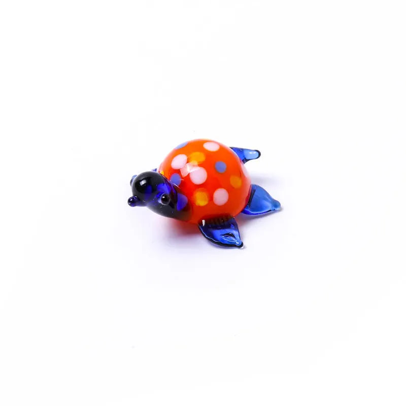 Geometric glass turtle desktop ornament in modern simplicity style with colourful shell and head combinations