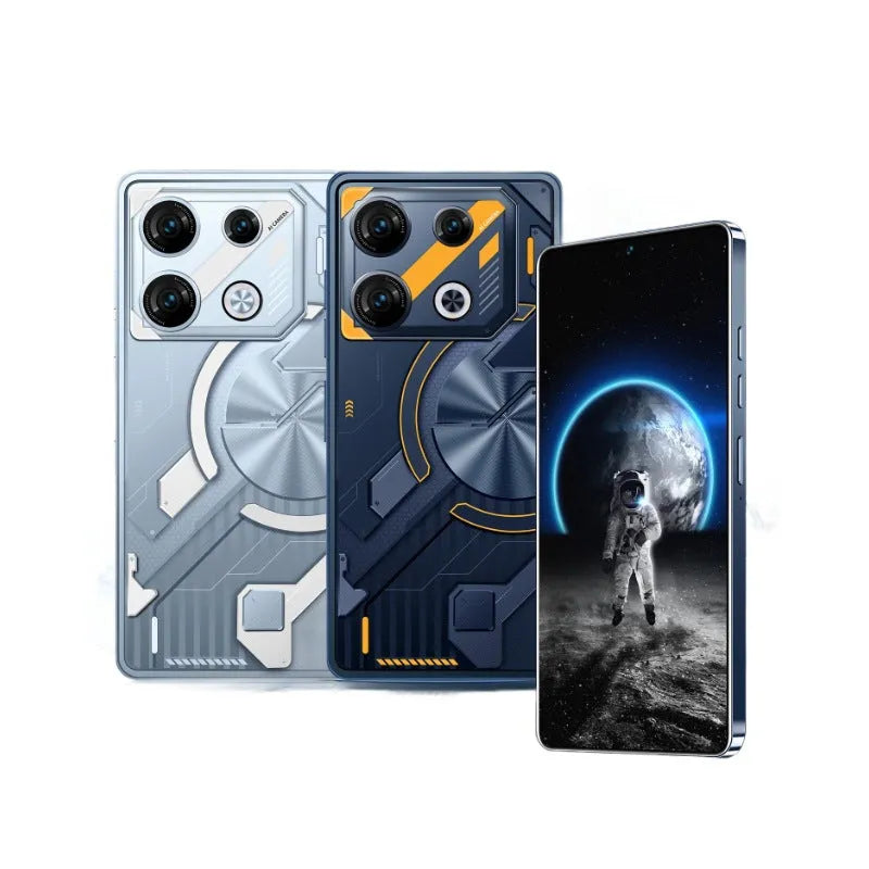 GT10 Pro Android smartphone in Blue or Silver colour with straight plate design