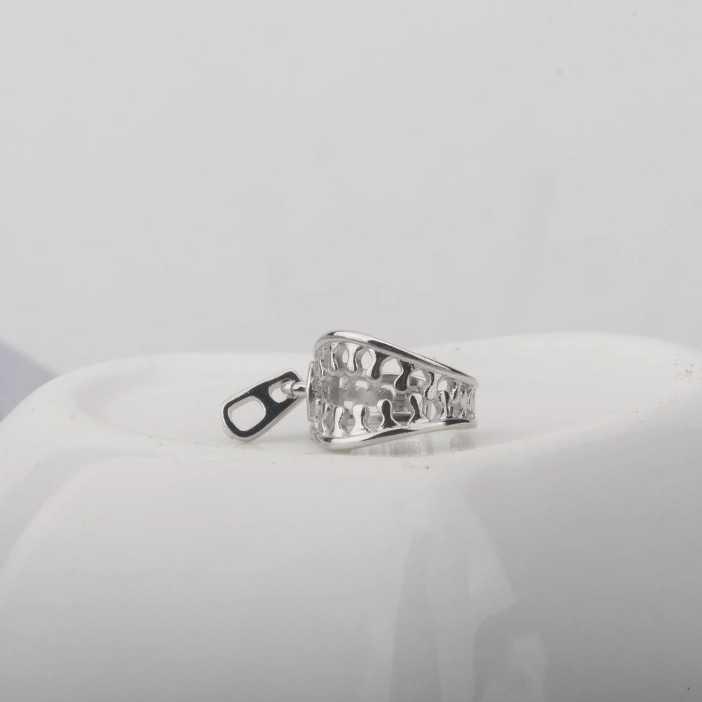 Copper geometric ear bone clip with zipper fastening design in ES862 colour