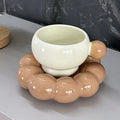 Ceramic coffee set with cup and dish in Nordic simple style, 250ml capacity, high temperature resistant