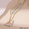 Stainless steel necklace with a strawberry fruit pendant in red or white gradient finish