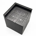 Black plastic furniture height adjustment mats in four-piece set for bed and sofa feet