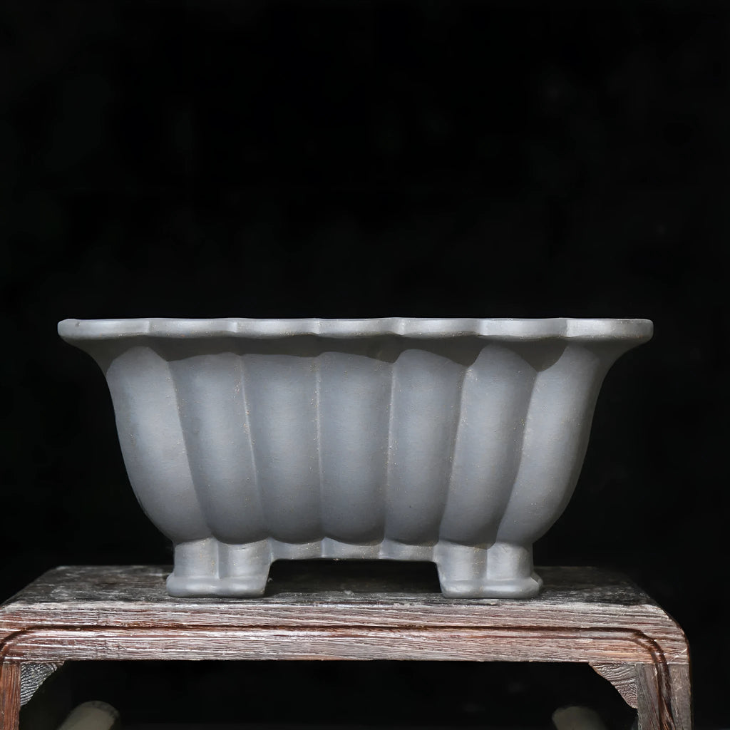 Purple sand ceramic square bonsai pot with 37cm diameter classical design