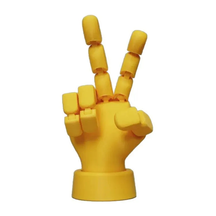 Yellow movable joint hand prop ornament with articulated fingers for cosplay decoration