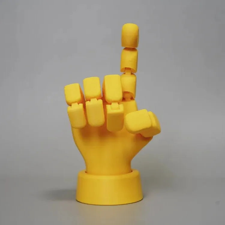 Yellow movable joint hand prop ornament with articulated fingers for cosplay decoration