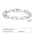Men's titanium steel bracelet with a square chain design in a choice of gold, black, steel, or retro colour.