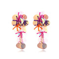 Handmade colourful flower earrings with exaggerated dopamine design in European American style
