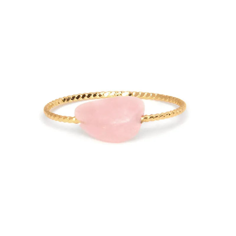 Geometric women's ring with coloured agate stone in original design on hand
