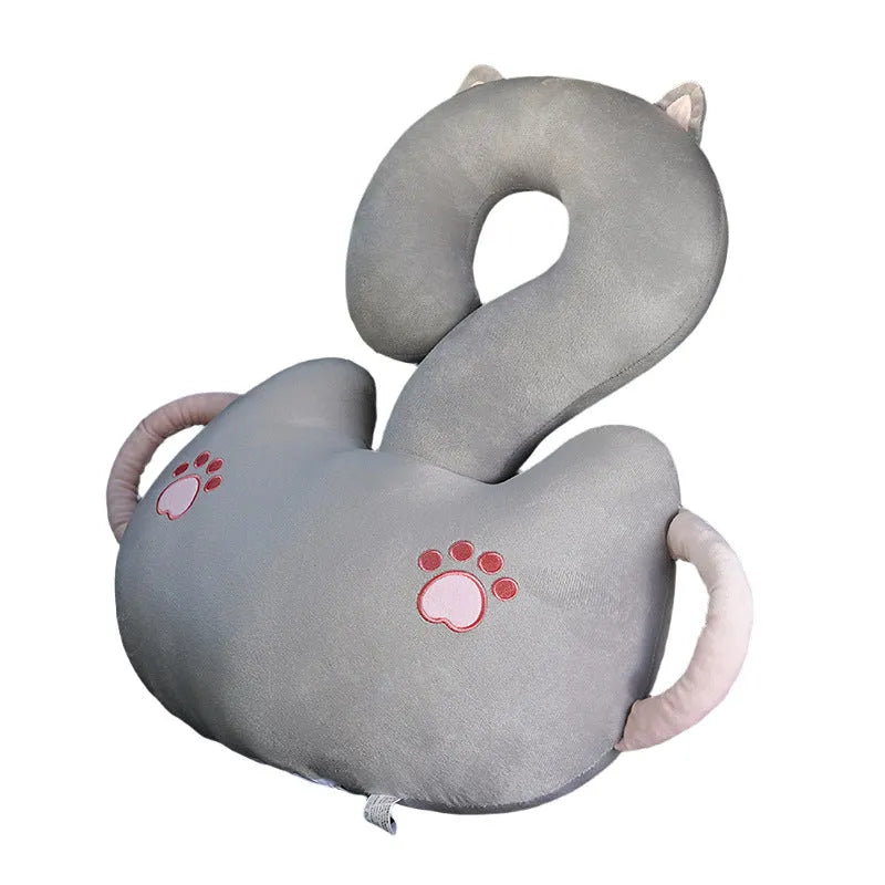 Cartoon animal hug pillow with question mark designs measuring 65x65cm