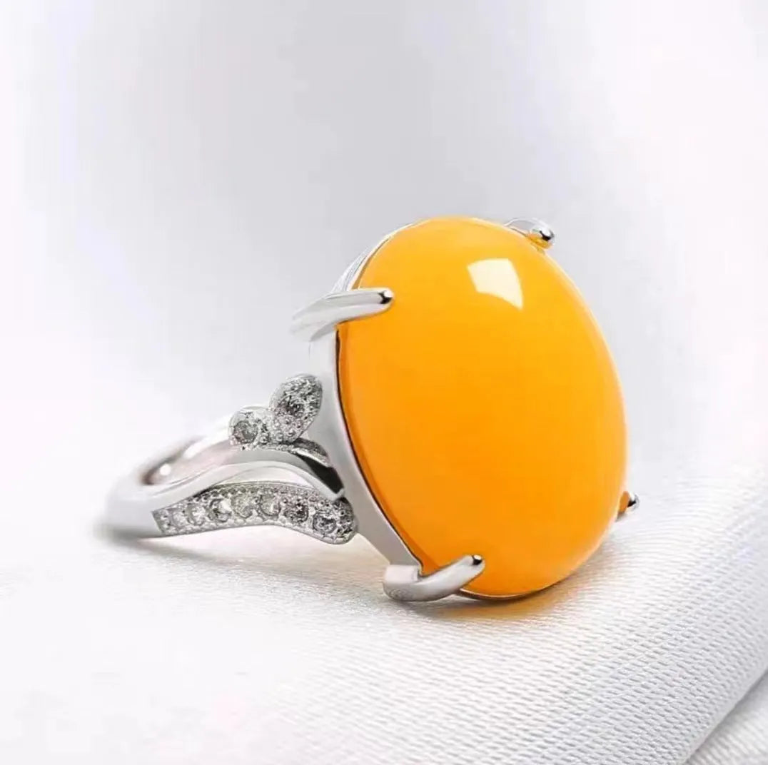 Adjustable geometric ethnic style alloy ring with natural sapphire stones in multiple colour options