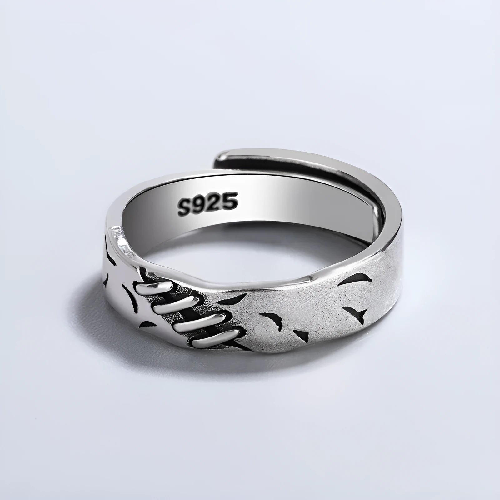 Black geometric copper ring with adjustable opening for women's fashion jewellery