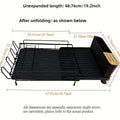 Modern foldable carbon steel kitchen drain rack for cutlery and cups on a draining board