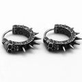 Geometric punk motorcycle earrings in black and copper alloy for men and women