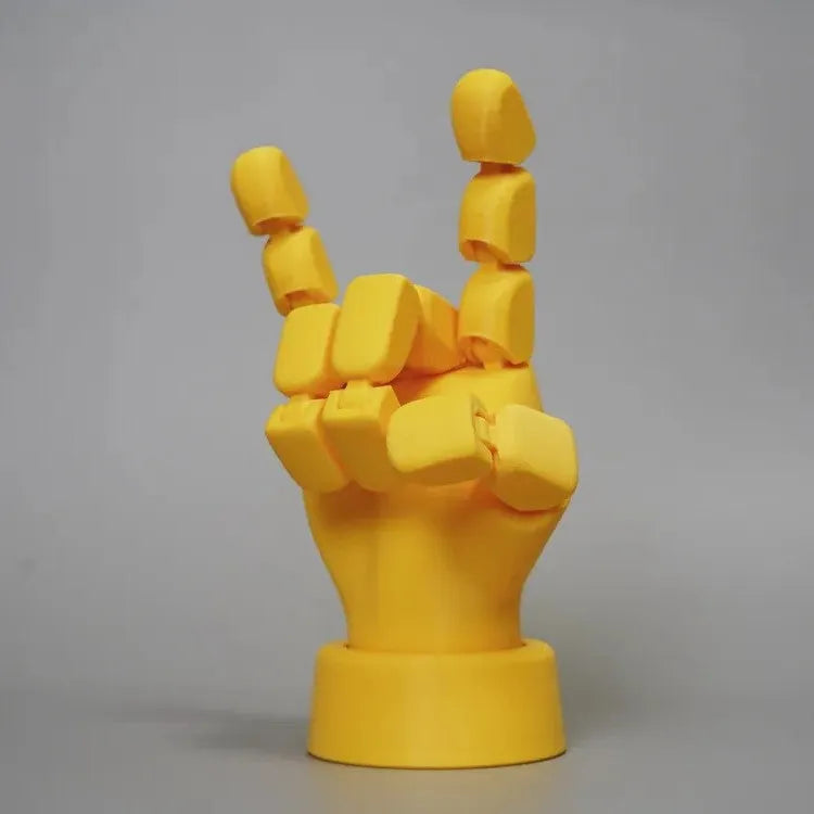 Yellow movable joint hand prop ornament with articulated fingers for cosplay decoration
