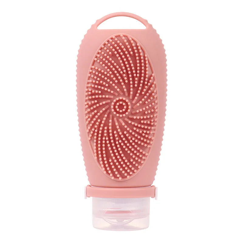 Silicone bath brush storage bottle in various colours with 100ml capacity for bathroom organisation