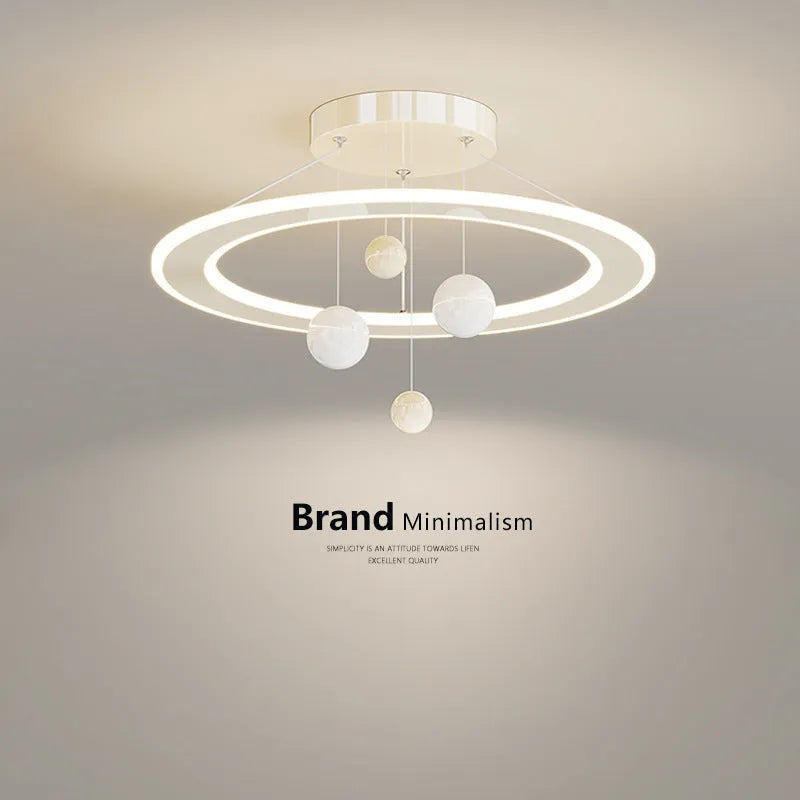 Modern children's bedroom chandelier with dimmable white and pink light options