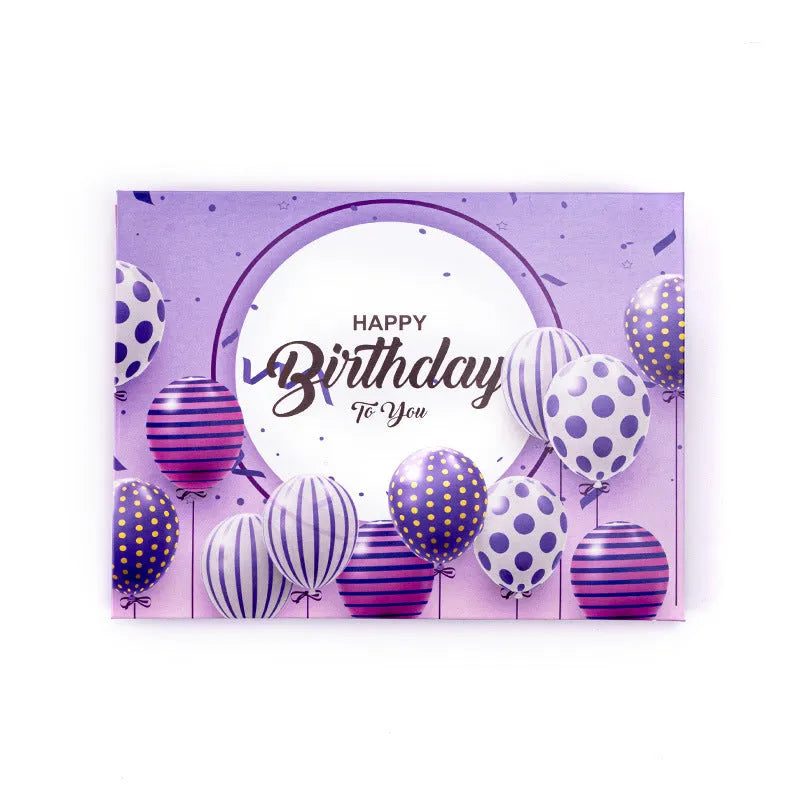 Chinese ink style 3D blowing cake greeting card with light music elements, manual folding construction