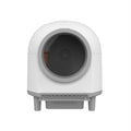 White automatic enclosed cat litter box with self-cleaning function