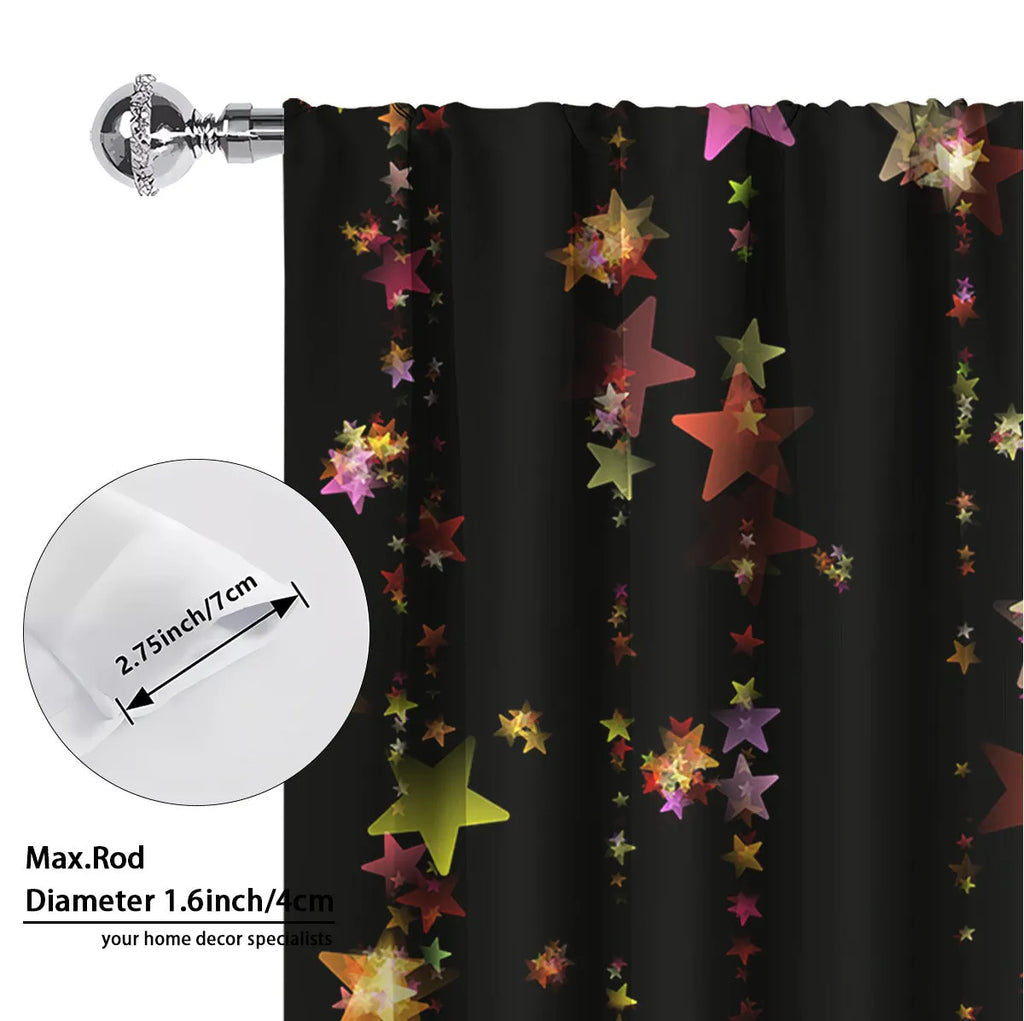 Pair of 3D digitally printed Christmas theme curtains in a red and green European style pattern.