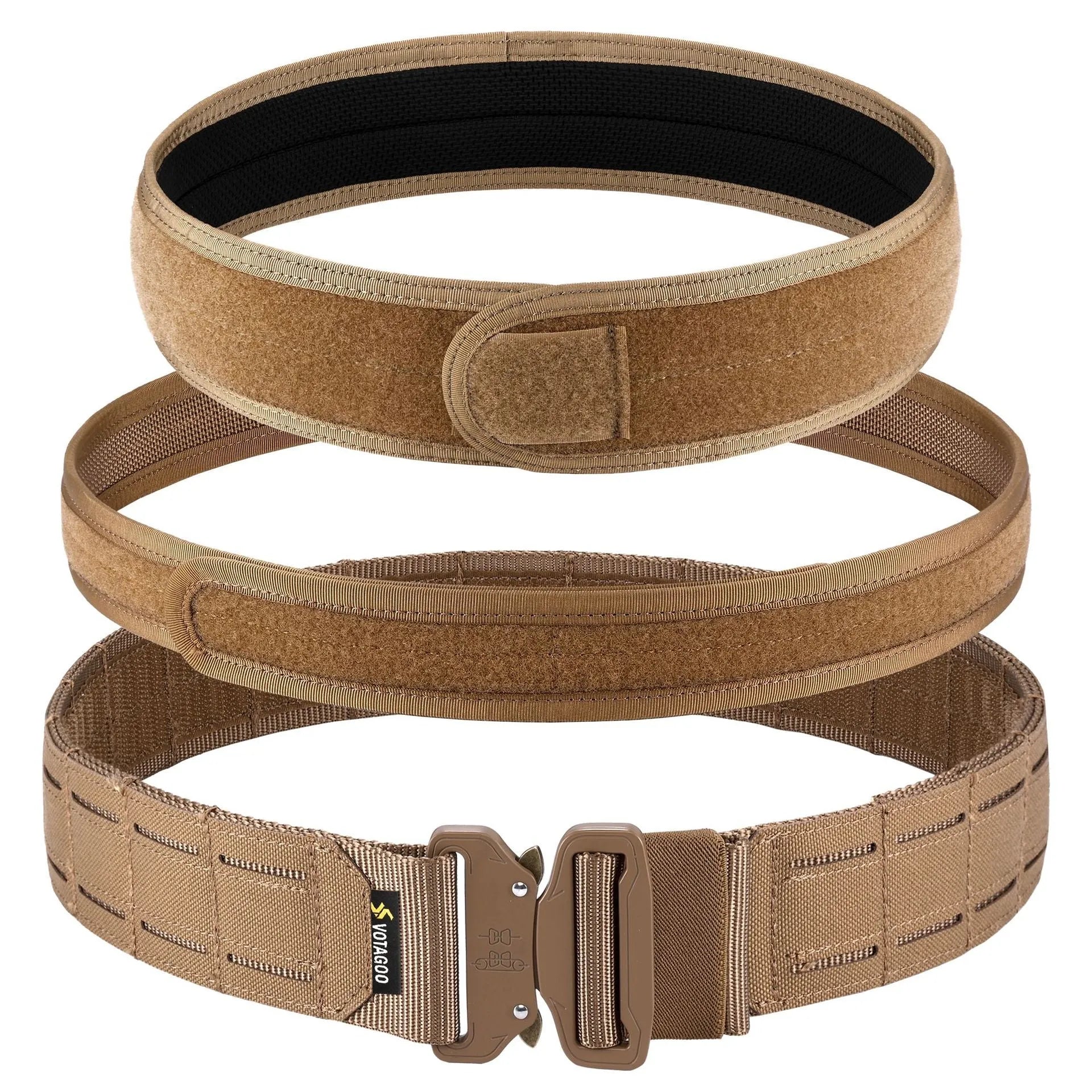 VOTAGOO 2-inch laser cut tactical belt in CP camouflage with automatic alloy buckle