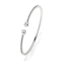 Copper personalised bracelet with inlaid zircon stones in white and blue colour options