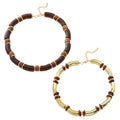 Women's alloy multi-layer necklace and bracelet set with round pendants