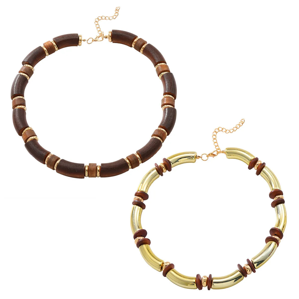 Women's alloy multi-layer necklace and bracelet set with round pendants
