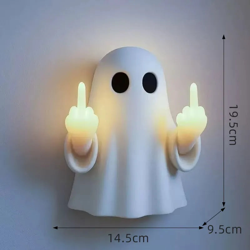 White ghost-shaped night lamp for Halloween decoration with modern design