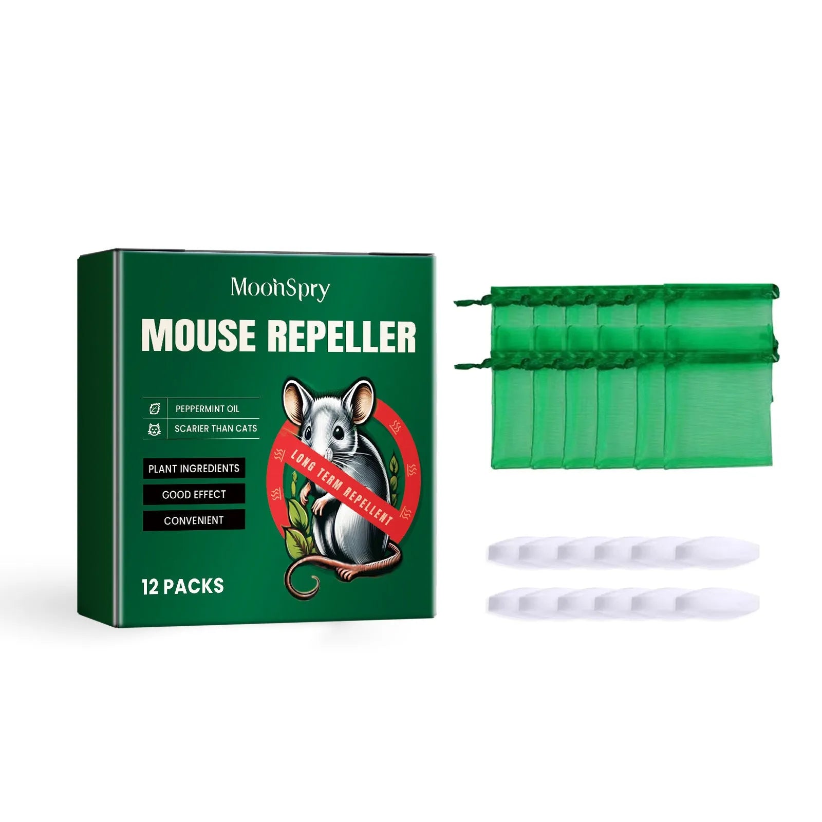 60ml bottle of natural rat repellent spray with a blend of clove, peppermint, camphor and chilli oils.