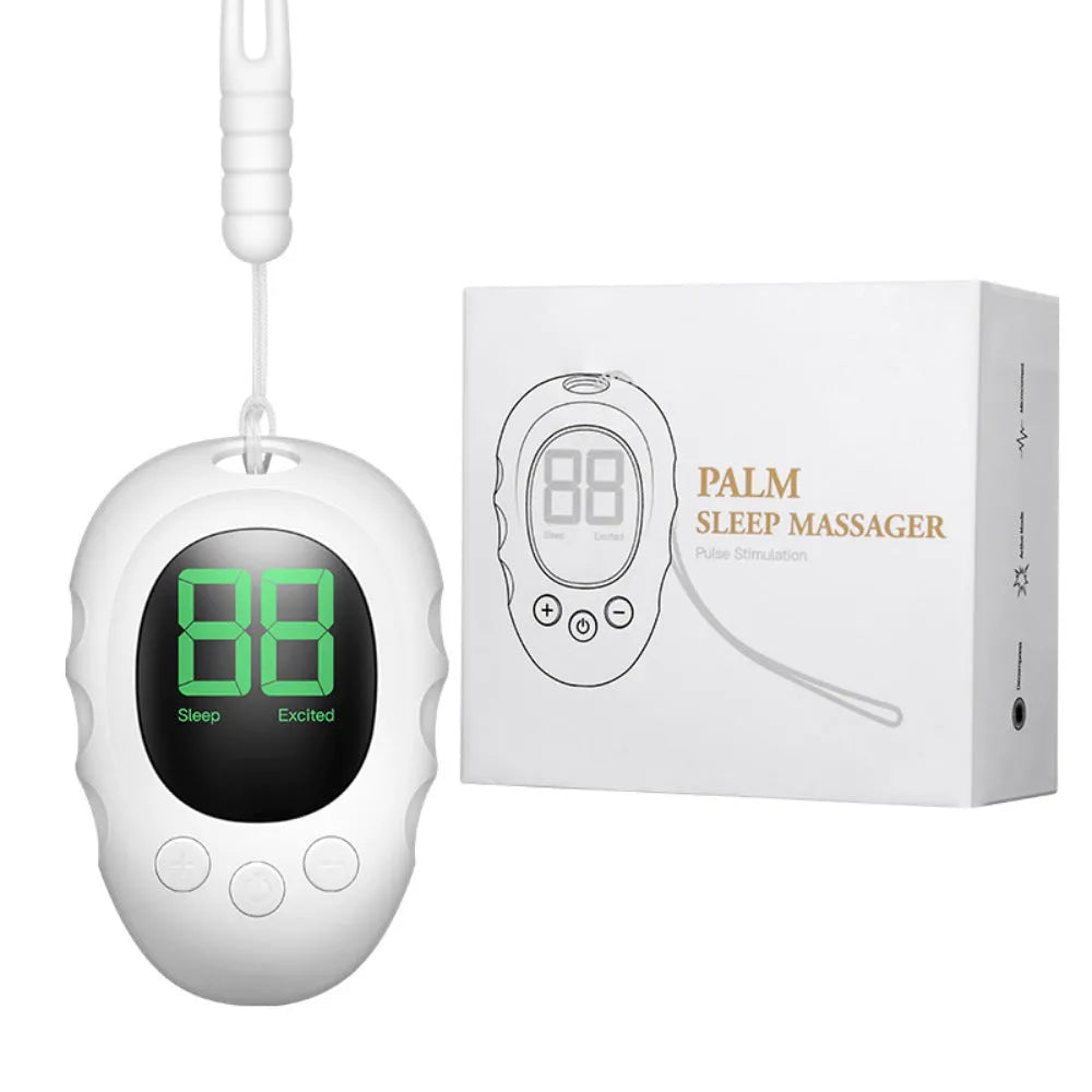 Rechargeable silicone sleep aid hand grip with sleep monitor in white, black and green colour options