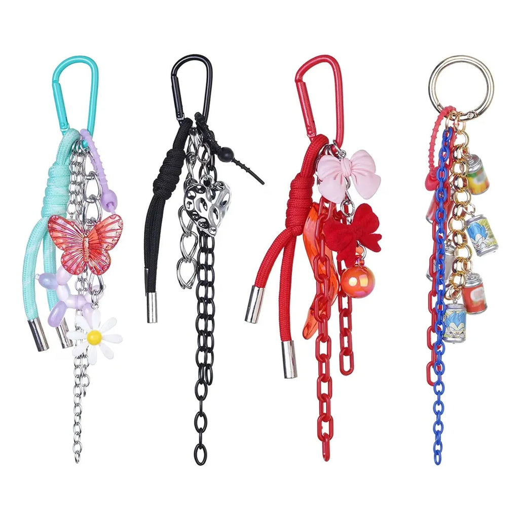 Alloy keychain with electroplated love heart pendant on a chain