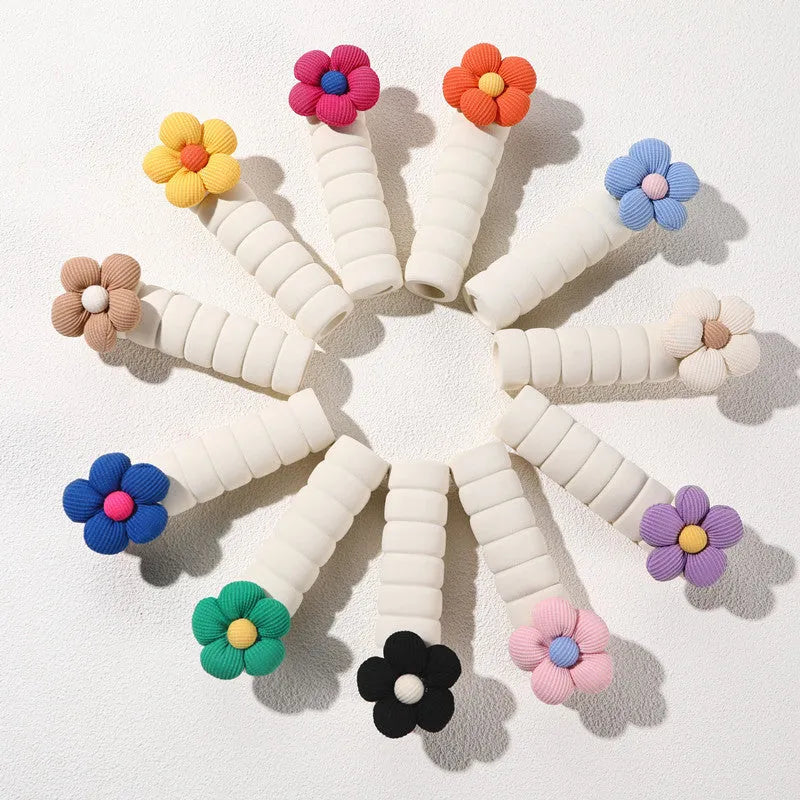 Round door handle protector with floral pattern in PEVA material for wall protection