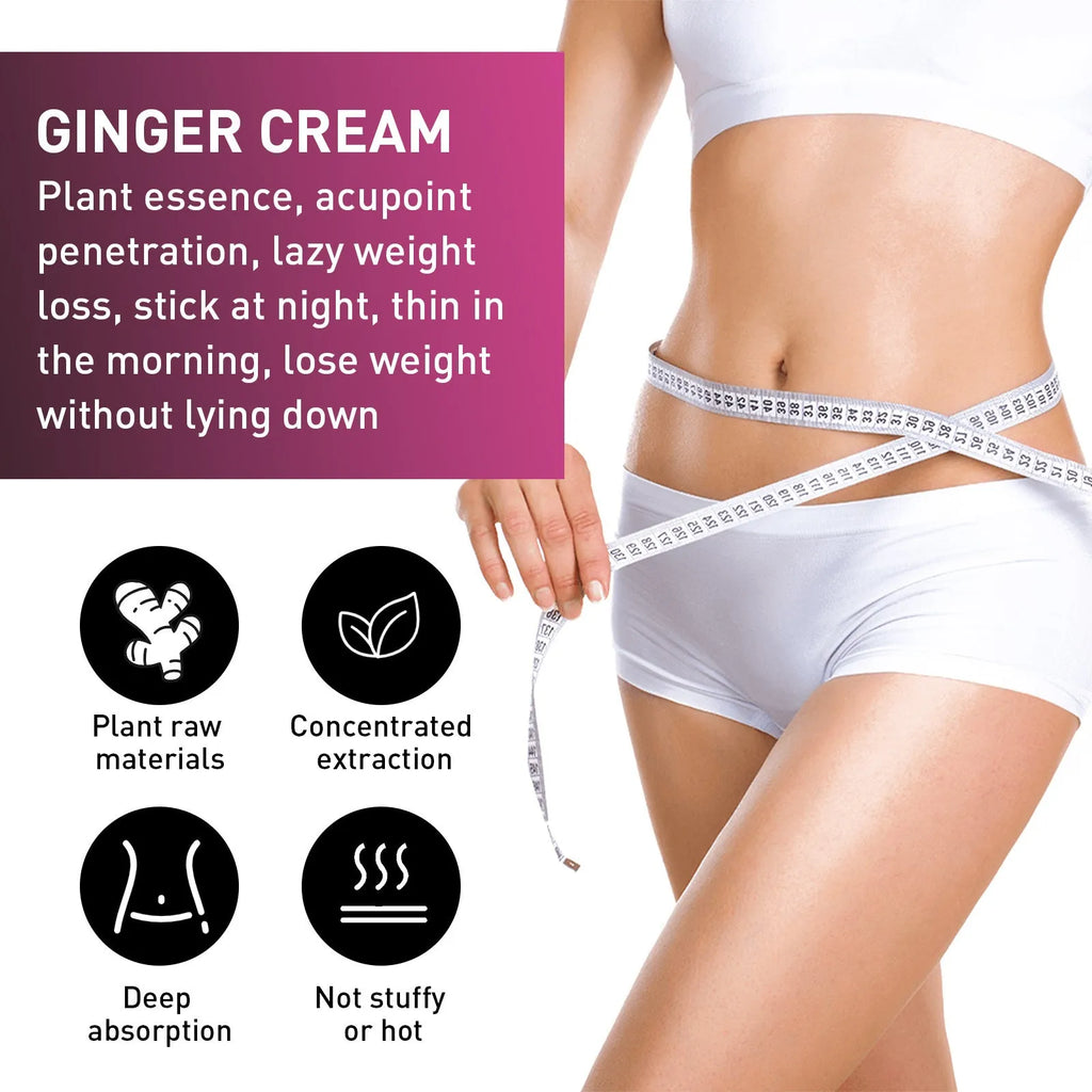 15g ginger body thigh slimming shaping tightening cream jar with olive oil and hyaluronic acid