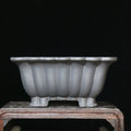 Purple sand ceramic square bonsai pot with 37cm diameter classical design