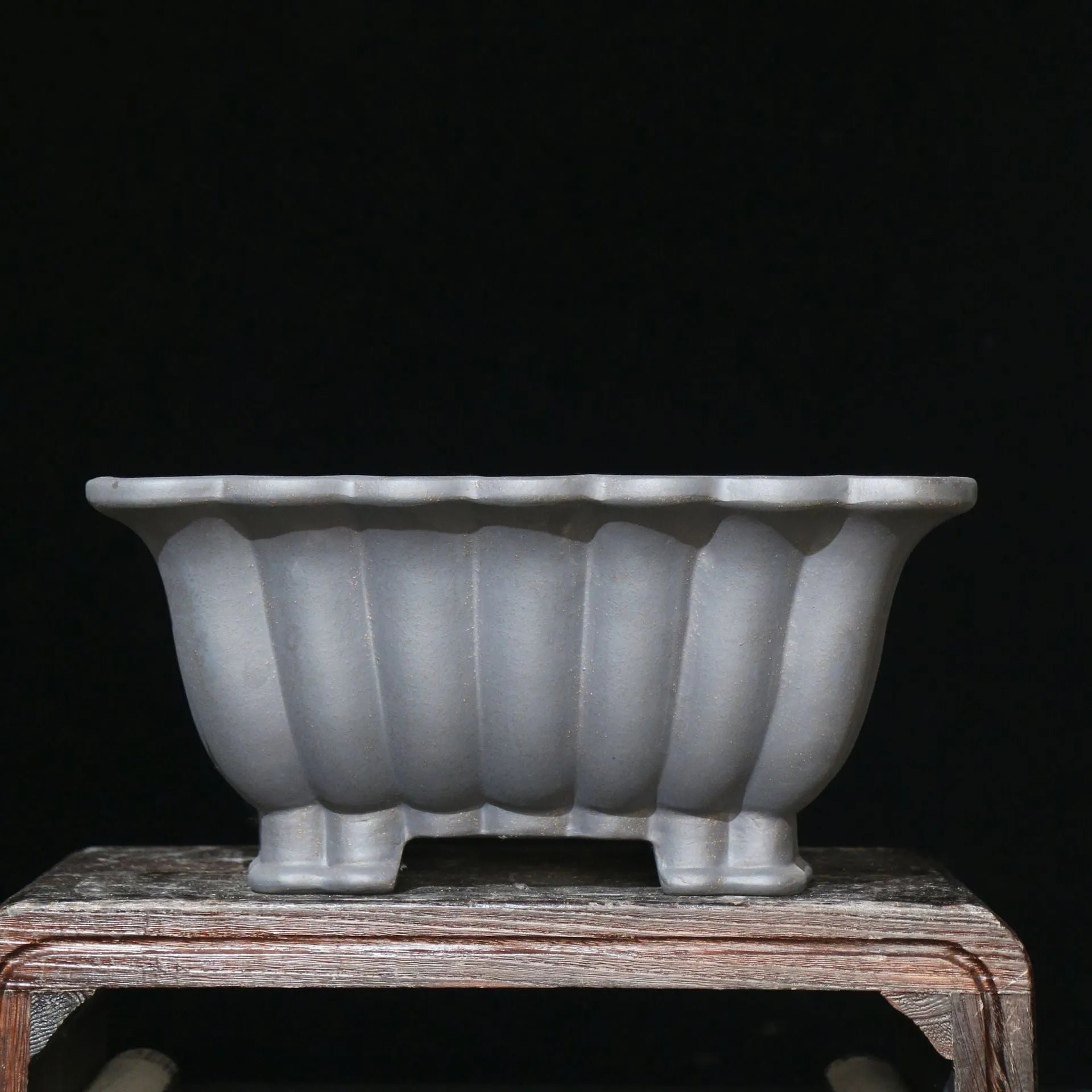 Purple sand ceramic square bonsai pot with 37cm diameter classical design