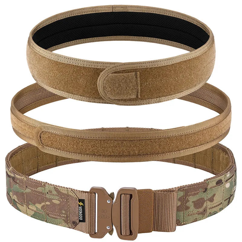 VOTAGOO 2-inch laser cut tactical belt in CP camouflage with automatic alloy buckle