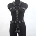 Black imitation leather shapewear belt with pin buckle fastening