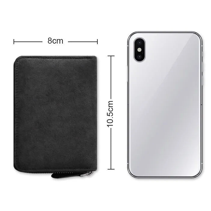 Men's suede card holder anti-degaussing in advanced gray with 11 card slots and expansion design