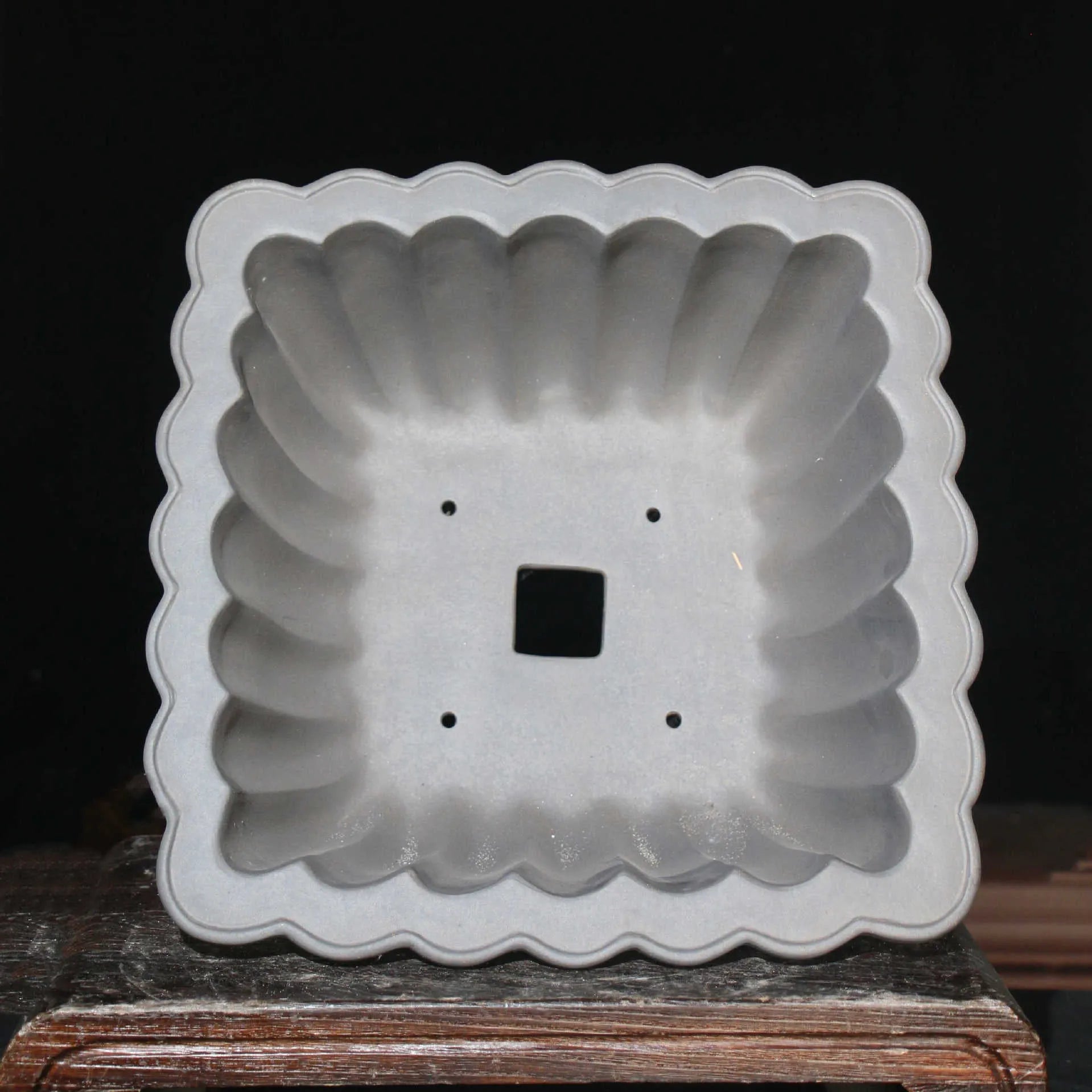 Purple sand ceramic square bonsai pot with 37cm diameter classical design
