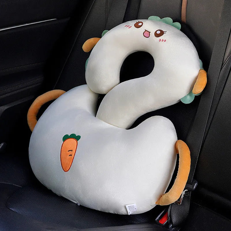 Cartoon animal hug pillow with question mark designs measuring 65x65cm