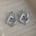 Gold retro geometric circle drop earrings for women, 3.4cm long.