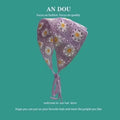 Women's cotton triangular headscarf with French retro floral pattern in daisy design