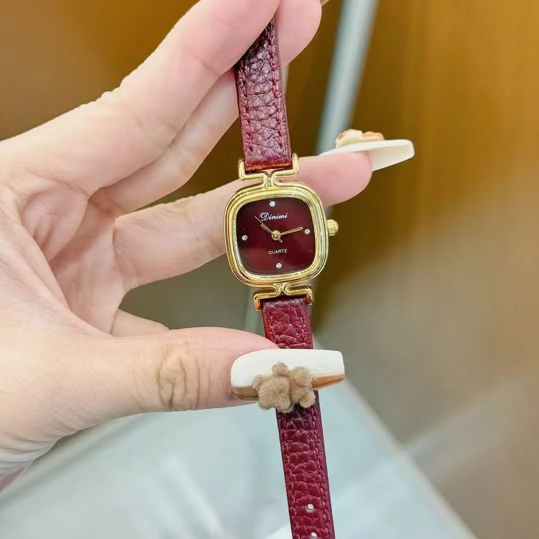Alloy Chinese style women's wristwatch with 8mm thick case, showing choice of dial designs like octagonal or diamond.
