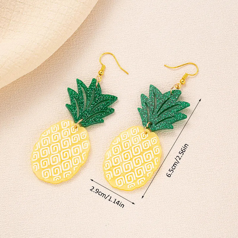 Acrylic drop-shaped coconut artocarpus earrings with alloy hook in one of five colourful styles.