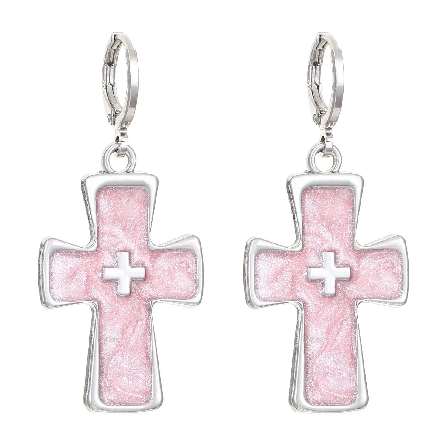Women's classic cross crystal alloy earrings in five colour variations with geometric and animal designs