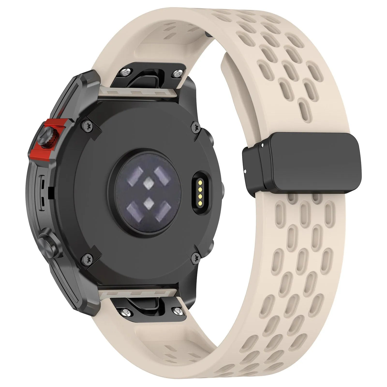 Garmin Fenix quick release watch strap in multiple colours showing quick release pins and included utility knife