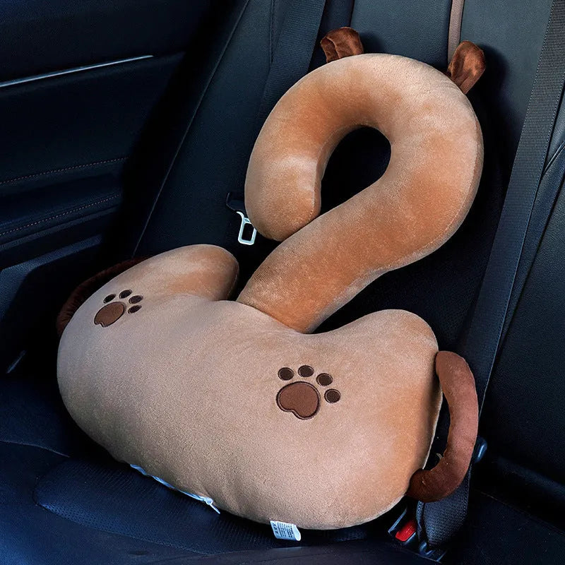Cartoon animal hug pillow with question mark designs measuring 65x65cm